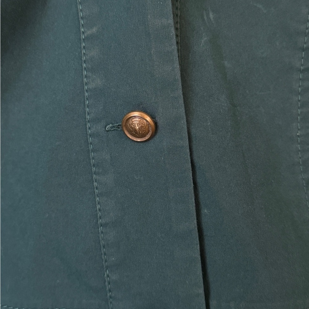 Vintage Gucci teal button up shirt blouse long sleeve top emerald brass work - Picture 10 of 13